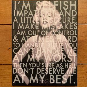 Sassy Marylin Quote Wall Canvas